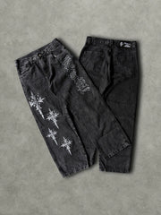 Calça jeans balão estonada trip side cruz